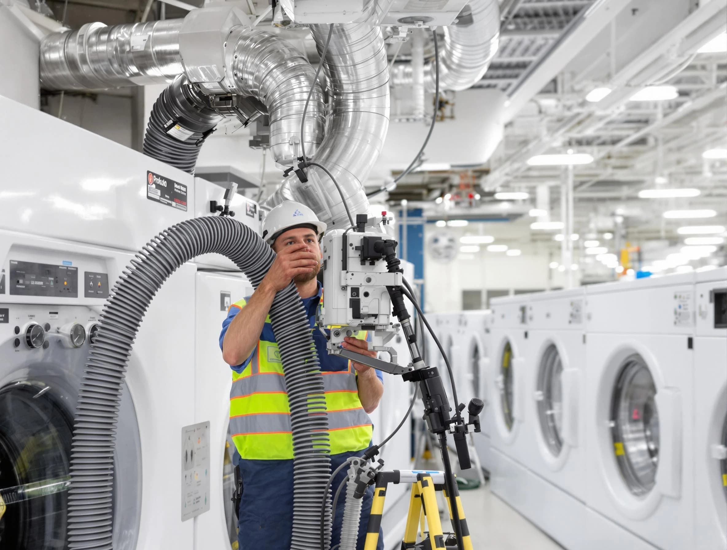 Summit Park Dryer Vent Cleaning team performing commercial-grade dryer vent cleaning at a business facility in Summit Park