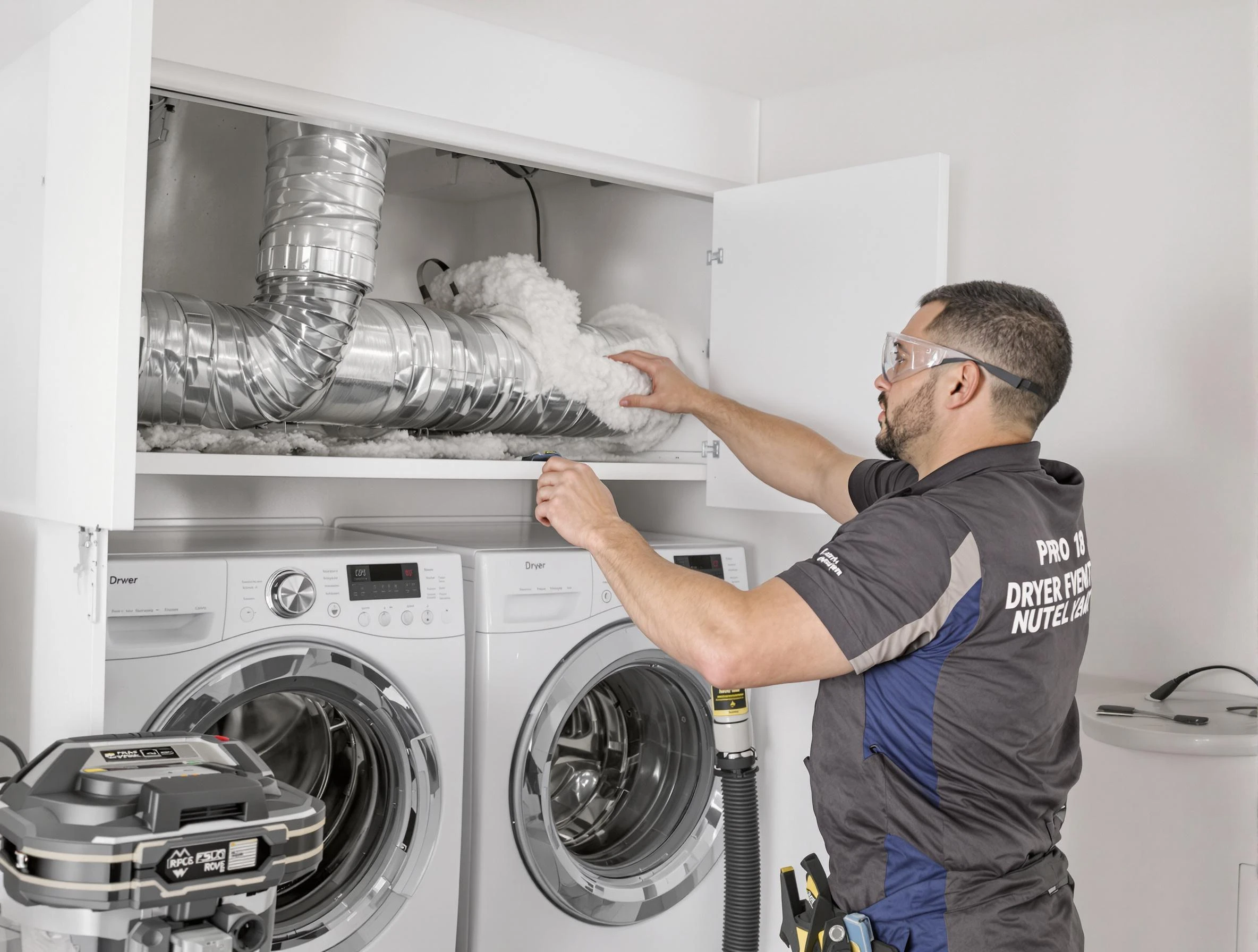 Summit Park Dryer Vent Cleaning certified technician performing specialized gas dryer vent cleaning in Summit Park